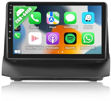 2G+64G CAMECHO Android 13 Autoradio mit Navi für Ford Fiesta 2009-2014, 9 Zoll Auto Radio Touch Display mit Carplay Android Auto WiFi MirrorLink FM RDS Bluetooth+Ruckfahrkamera