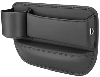 rpuw Zenines Cup Holder Gap Bag, Zenines Leather Cup Holder, Car Leather Cup Holder Gap Bag, Naneug Car Leather Cup Holder Gap Bag, Leather Car Seat Storage Box with Water Cup Holder (Black)