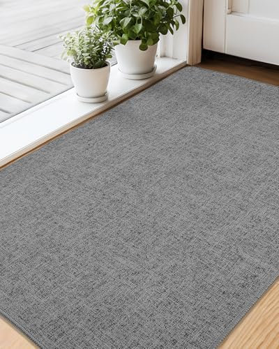 COLOR&GEOMETRY Door Mats Indoor 60x90 cm, Front Door Mat Inside Rugs for Entryway Non Slip washable Absorbent Low-Profile Doormats Inside Entry Mat Entry Rug Indoor Door Mat, Grey