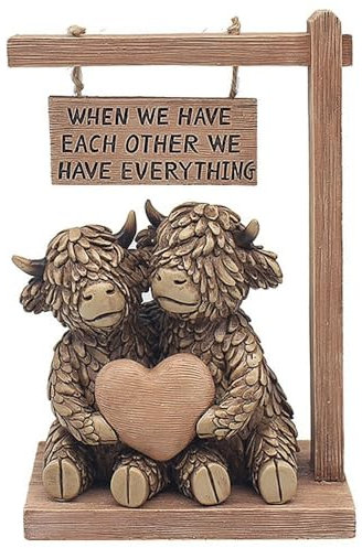 Lesser & Pavey Hughie Hochlandkuh zusammen Figur für Zuhause und Büro, Heimdekoration, Ornamente, Geschenk für Damen und Herren, schöne Figur für drinnen und draußen, Wohnzimmer-Dekor-Ornamente