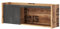 MEBLINI Hängeschrank Vintage für Jugendzimmer, Kinderzimmer, Schlafzimmer - Wandschrank mit Einer Tür - Oberschrank - Aufsatzschrank - Fargo FG-08-110x28x40 cm - Braun mit Aufdrucken