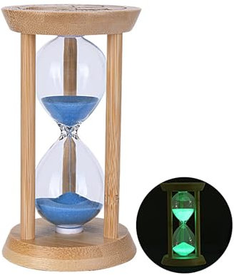 Syfunlv Sablier en Bois, Sablier Lumineux de dix Minutes, 13,5 x 7,5 cm, Minuterie de Cuisine, Enfants Couleur Sablier, Minuterie Dentaire pour Enfants,pour Maison,Bureau,École,Cuisine (Bleu)