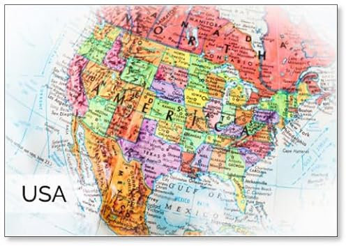 United States of American Globe Map, Fridge Magnet