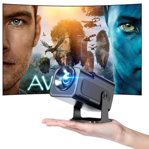 Hauskit Vidéoprojecteur 4K avec WiFi et Bluetooth, Mini Projecteur à Courte Distance avec Correction Automatique du Trapèze et Rotation à 270°, Smart Projecteur Android, Idéal pour Films, Noir
