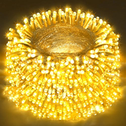 FLVOECN Lichterkette außen 120M 1200LEDs, Weihnachtsbeleuchtung außen 12 Modi mit Fernbedienung Timer, Lichterkette Lang IP44 wasserdicht für Weihnachten Party, Weihnachtsbaum,Garten, Hochzeit