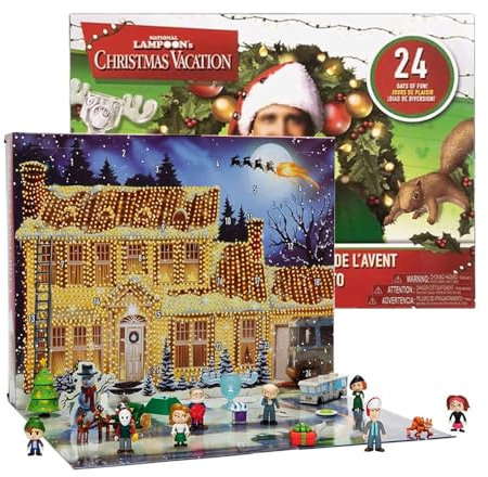 HOVCEH National Lampoons Christmas Vacation Adventskalender, 2024 Gris-wold Family Christmas Adventskalender, 24 Tage Weihnachts Countdown Kalender, Enthält 24 Geschenke, Weihnachtsfiguren