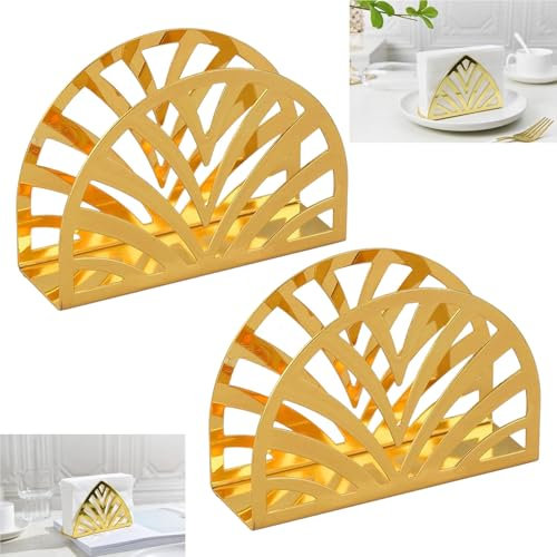 Serviettenhalter, 2 Stücke Einfachheit Rostfreier Stahl Runde Form, errichtete servietten, Für Die Dekoration Von Küche, Küchenarbeitsplatten, Esstische, Gold
