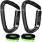 NathrBTV Karabiner Klettern Kletterausrüstung Zwei UIAA Zertifizierte 25KN Selbstsichernde Karabiner + 22KN Nylonseil Kletterkarabiner für Bergsteigen Klettern Notfallausrüstung Wandern