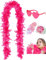 DAJOOEE 45g 2 Yard Federboa mit Glitzer und Herz-Sonnenbrille für Frauen und Teenager-Mädchen Junggesellinnenabschied Party Halloween Kostüm (Pink)