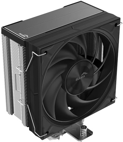 SAMA A40E Refrigerador CPU, 240W TDP, Torre Única, Ventilador PWM 120mm, Cubierta Metálica, Compatible con AM5/AM4 y LGA 1700/1851, Refrigeración Silenciosa – Plata