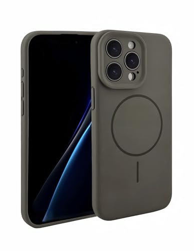 ENZONE Magnetic Silicone Case for iPhone 15 Pro, MagSafe Compatible Cover, Slim Shockproof Design, Soft Touch Grip, Full Camera and Screen Protection, Protective Case for iPhone 15 Pro, Clay