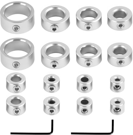 16 PCS Topes de Profundidad Brocas con Llave Hexagonal, Anillos Limitadores de Perforación 3-16 mm, Tope de Taladro para Carpintería, Bricolaje y Montaje