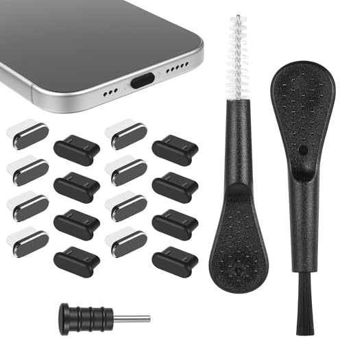 ElevateTech USB Type C Anti Dust Cap Cover Protector Type C Port Dust Plugs with Charging Port Cleaner Tools Headphone Jack Processor for All USB-C Devices