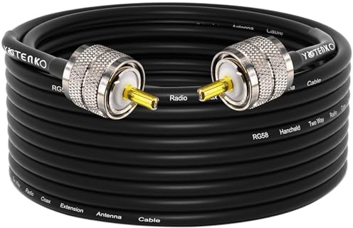 YOTENKO Cavo coassiale CB da 1,2 m, PL259 da 50 Ohm, cavo coassiale RG58 UHF maschio a maschio a bassa perdita per radio CB, radio CB Ham