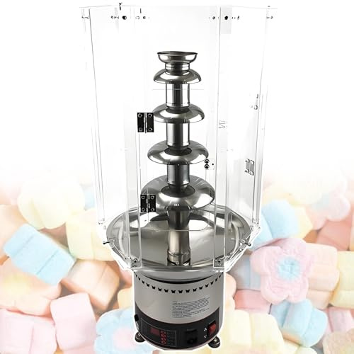 vnmudzeo Fontana di Cioccolato con Copertura Antipolvere - 6,6 Lb 8,8 Lb 13,2 Lb 17,6 Lb Grande capacità, per Feste E Matrimoni 5Tier