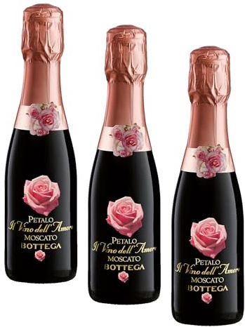 Bottega Il Vino Dell'Amore Petalo Moscato Spumante Dolce - 200ml (Pack of 3)