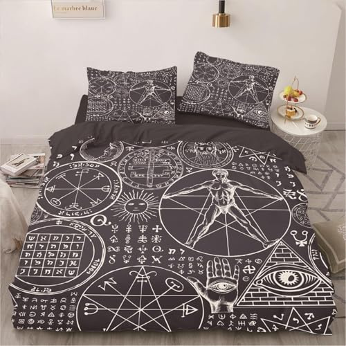 LMMSMGS Bettwäsche 135x200 Medizin Bettwäsche-Sets– Weiches Mikrofaser-Set mit Bettbezug 135x200 + 1 Kissenbezüge 80x80 mit Reißverschluss Eckbinder für Mädchen Jungen