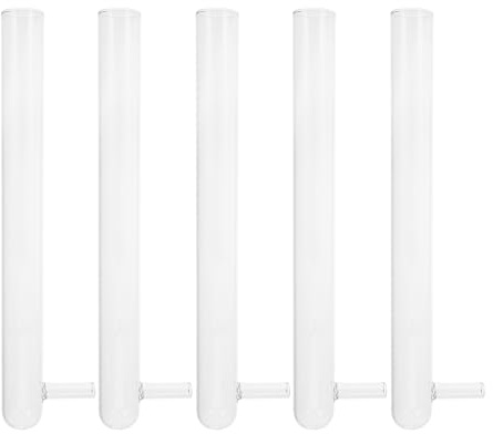 Veemoon Hitzebeständige Glas Reagenzgläser 5 Stück 18X180mm Transparent für Ameisenzucht Laborbedarf mit Seitenarmrohr