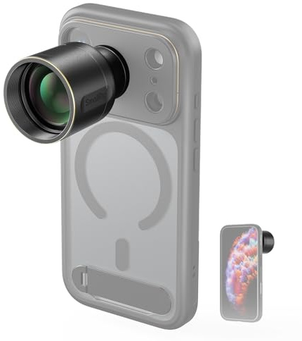 SmallRig Teleobiettivo 2X per iPhone 17/16/15 Pro Max - 5920 | Lente di ingrandimento HD 2X con montaggio a T, compatibile con custodia per telefono e teleobiettivo 4x/5x/8x