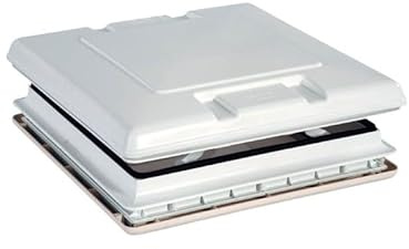CR-MOESANCO Claraboya 50x50 Fiamma Vent 50 Blanca para Caravana y Autocaravana con Mosquitera y Oscurecedor Ajustables