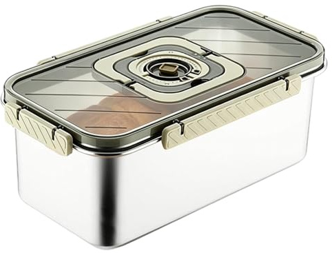 Dayysiuy s Acero Inoxidable - Contenedor Hermético De Acero Inoxidable Con Tapa Y Asa - Pan,para Tostadas Bagels Bollos Sándwiches Masa Plátano Mantequilla Conservador