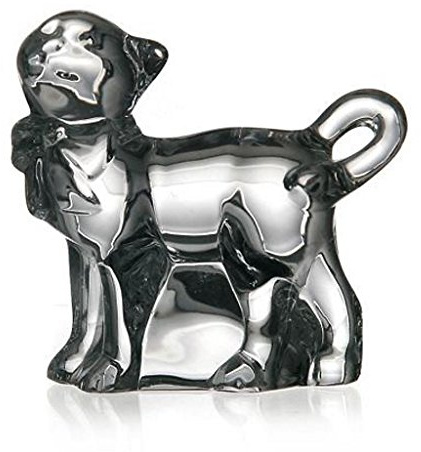 Glas Figur Tier Statue für Vitrine Katze Stehend Transparent Kristall
