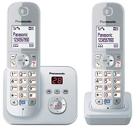 Panasonic KX-TG6822 Telefono Digitale Cordless, Argento [Germania]