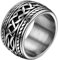 JewelryWe Schmuck 14,3mm Breite Biker Edelstahl-Ring Daumenring Punk Rock Stil Herren Ring Band Geschenk für Männer Farbe Silber Größe 62