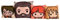 Elbenwald Harry Potter Chibi Kissen-Set 4-teilig mit Harry Ron Hermine (jeweils 30 x 30 cm) und Hagrid (40 x 40 cm) Motiv für Herren Damen Unisex Mehrfarbig