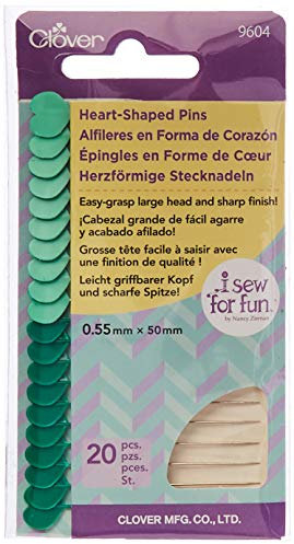 Clover Pkg Herzförmige Pins, Packung mit 20, Grün, Pack of 20, 9604