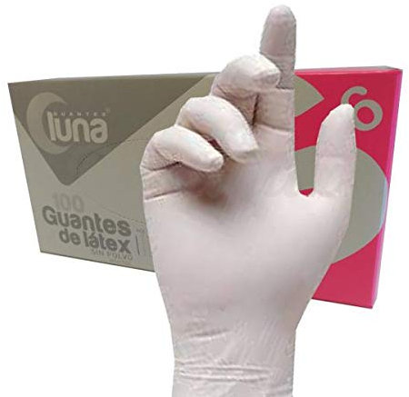 LUTEX Luna Guantes 100 U. Latex con Polvo Talla S.PARAFA, Estándar, Único