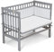 FabiMax 4672 Beistellbett Basic grau, inkl. Matratze Classic und Nestchen weiße Sterne auf grau