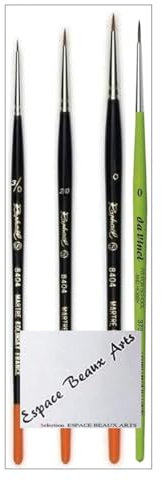 Pinceau Raphael Series 8404 ,kolinsky Rouge Sable Pinceau ,Set 3pcs,Taille 3/0 . 2/0. 0 (Raphael France) + Davinci 373