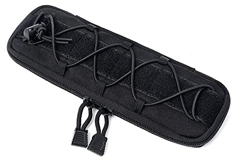 Tactical Molle Knife Pouch, 600D Nylon Military Knife Sheath Bag Holster Flashlight Holder Case for Hiking Shooting Camping Black