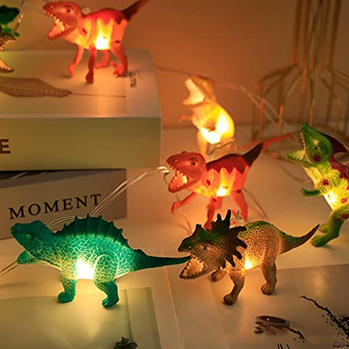 BYNYXI Dinosaurier Lichterkette, 20LEDs Dino Lichterkette Kinderzimmer Weihnachtslichterkette Nachtlicht für Christbaumschmuck Batteriebetrieben Dino Figur Lampe Kindergeburtstag Geschenk, 3M