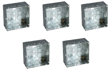 Single/Double Flush Electrical Metal Socket/Switch Back Boxes 25mm 35mm 45mm Wall Pattress (5, 1 Gang 35mm)