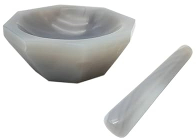 1 x Achat-Gewürzmühlen-Set, Mörser und Stößel, Küche, Labor, Schleifwerkzeuge, 50 mm