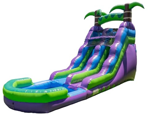 HeroKiddo 16ft Tropical Commercial Inflatable Water Slide with Blower