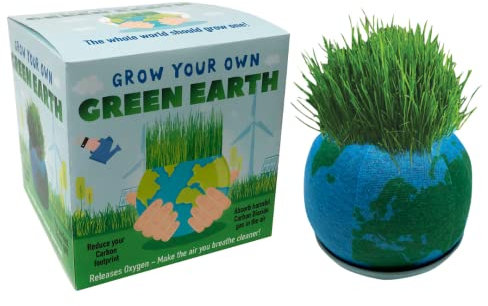 Diabolical DP1221 Grow Your Own Green Earth, Funny Gardening Gifts for Men and Women, Environmentally Friendly, Grass Heads for Kids to Grow, Gardening Gifts for Women, Eco Friendly Gifts, Vegan Gifts