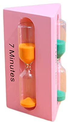 Sablier, sablier, 3/5/7 Minutes sablier en Verre 3 côtés Cadre en Bois sablier décor à la Maison Cadeau d'anniversaire Artisanat Ornements décorations for la Maison (Color : Pink, Size : 3 5 7 Minut