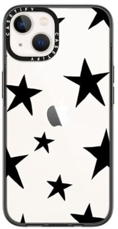 CASETiFY Compact iPhone 14 Case [2X Military Grade Drop Tested / 4ft Drop Protection] - Stars Black - Clear Black