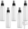 PQPAUTY 5 Piezas Pequeño 150ml Botella de Spray Plástico PET Vacías Transparentes con Bomba en Spray Negro, Niebla Atomizador para Perfume Viaje Artículos de Agua Cosmético,1 Pieza Embudo