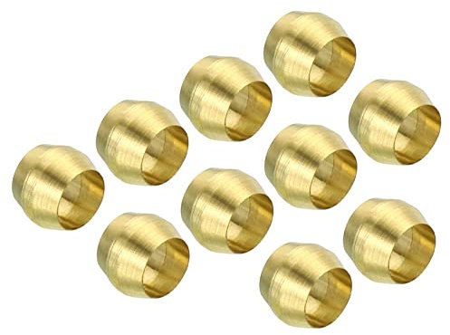 PATIKIL 4mm Tubo OD Ottone Compressione Manicotti Ghiere 50pz Ottone Ghiera Montaggio Ottone Compressione Montaggio Assortito Kit per Aria Acqua Gas Tubo