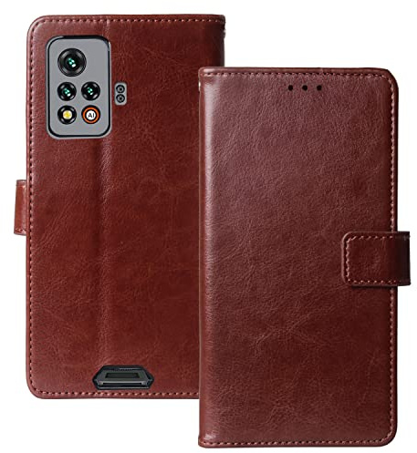 Anybird Flip Leder Tasche Hülle TPU Silikon Für Blackview BV9200 6.6 Lederhülle Handyhülle Schutzhülle Klapphülle Handytasche Handy Etui Brieftasche Cover Case Abdeckung (Braun)