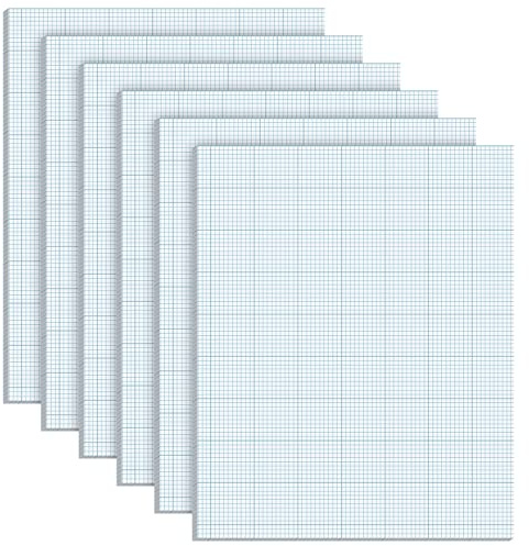 Ctosree 6 Pack 8.5 x 11Graph Paper Pads, 10x10 Quad Ruled, 50 Sheets/100 Pages graph paper for Engineer Architect Designer Mathematician Draftsman