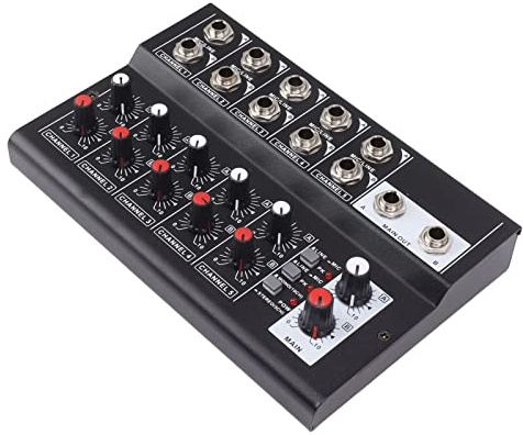 Alomejor 10 Channel Compact Studio Mixer, MIX5210 Portable Sound Mixer Digital Mixer for Home Studio Recording 100-240V