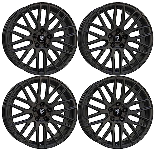 4x MB Design Felgen KV4 8.5Jx18 ET45 5x112 Schwarz stumpfmatt kompatibel mit Mercedes-Benz A a B C63 C CL CLA E EQA EQB EQV eVito GLA GLB GLE