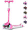 YOLEO Trotinette Enfant 3 Roues de 3 À 12 Ans Trottinette Pliable Ajustable sur 4 Niveaux pour Filles et Garçons, Cadeau Noël Anniversaire, Jouet Idéal