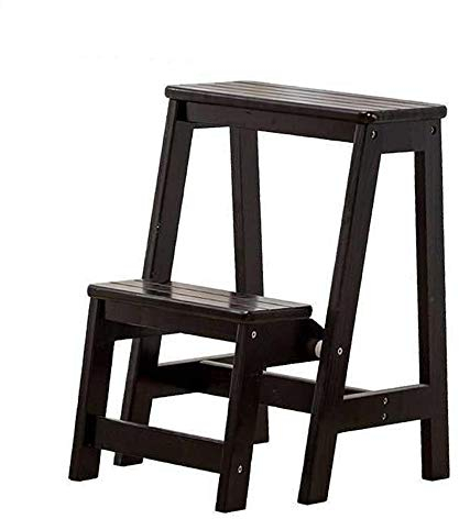 ZAANU Holzhocker, stabile Holzleiter, multifunktionale Holzleiter, Stuhl, verdickter Bibliotheks-Treppenstuhl, tragbare Lichtleiter, Garten-Werkzeugleiter, Loft-Küche