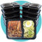 Triplast 5 x Meal Prep Containers (2 Compartment, 32oz) - Microwave, Freezer & Dishwasher Safe – BPA Free, Reusable, Leakproof & Stackable Food Storage Bento Lunch Boxes for Home, Office & School Use